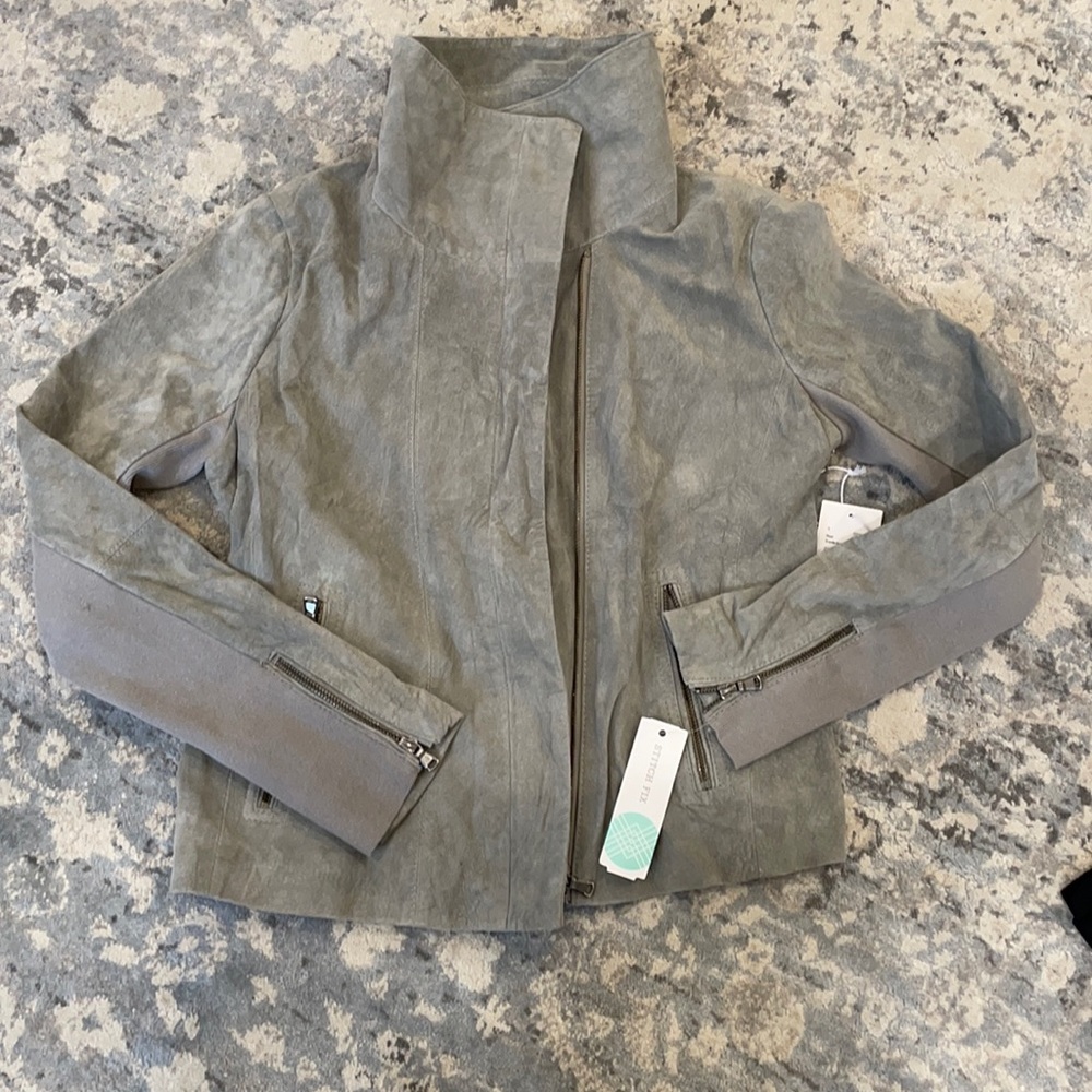 Ecru Suede leather jacket